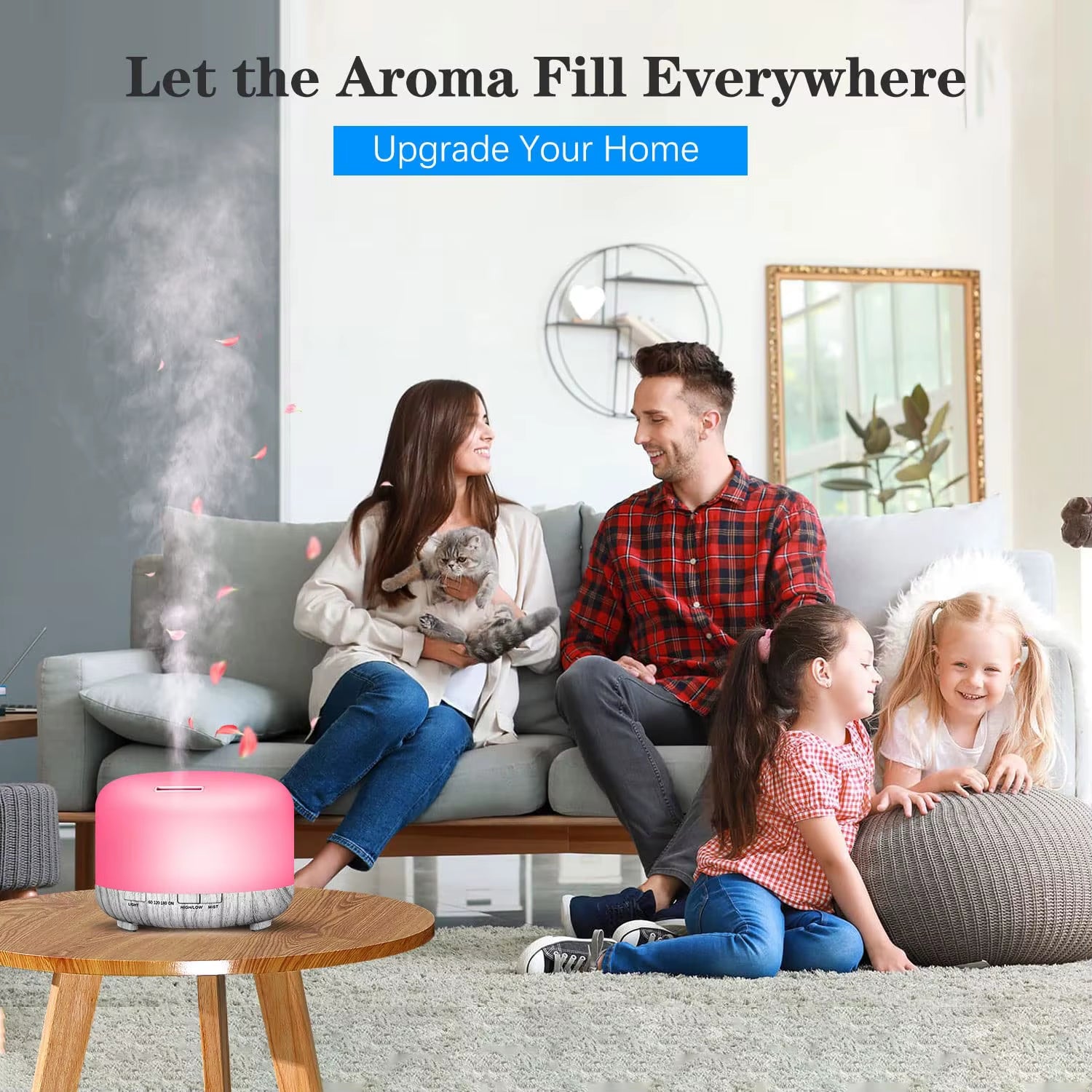 500ML Aromatherapy Oil Diffuser, Auto Shut off (When Water Runs Out) Essential Oil Aroma Diffuser Humidifier for Home Office